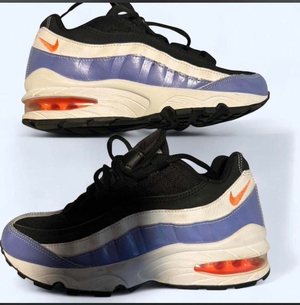 Nike Air Max 95 GS Black Purple Orange Sneakers Size 4Y